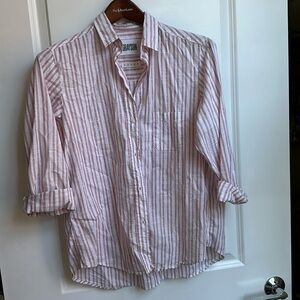 Grayson “The Hero” shirt in pink and white strip, Size Med (Grayson size 02)